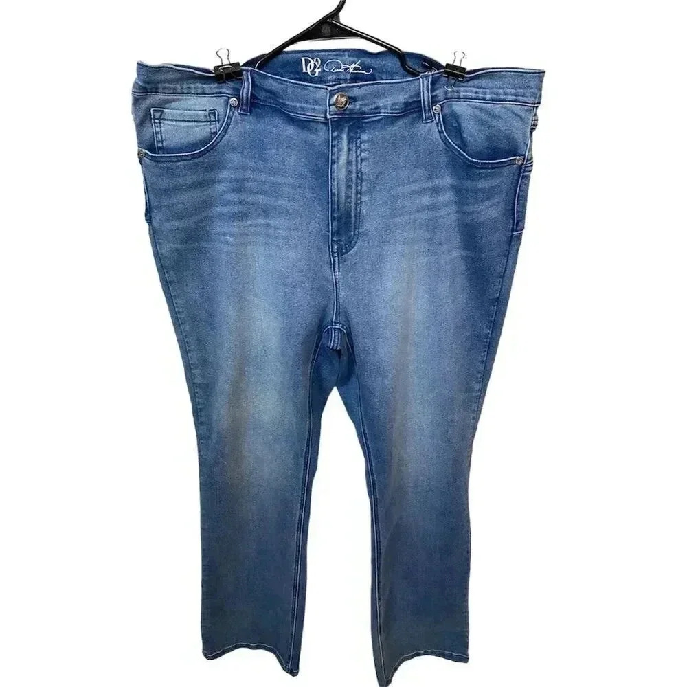 DG2 Women's Plus Size 20 Skinny Blue Jeans Stretch 5-Pocket Up-Lifter 1698